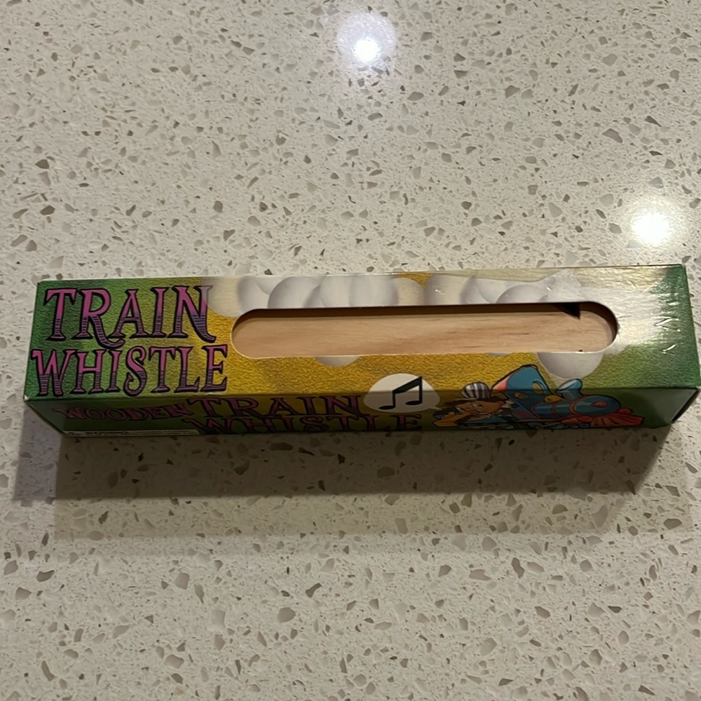 Brand New in Box Wooden Train Whistle